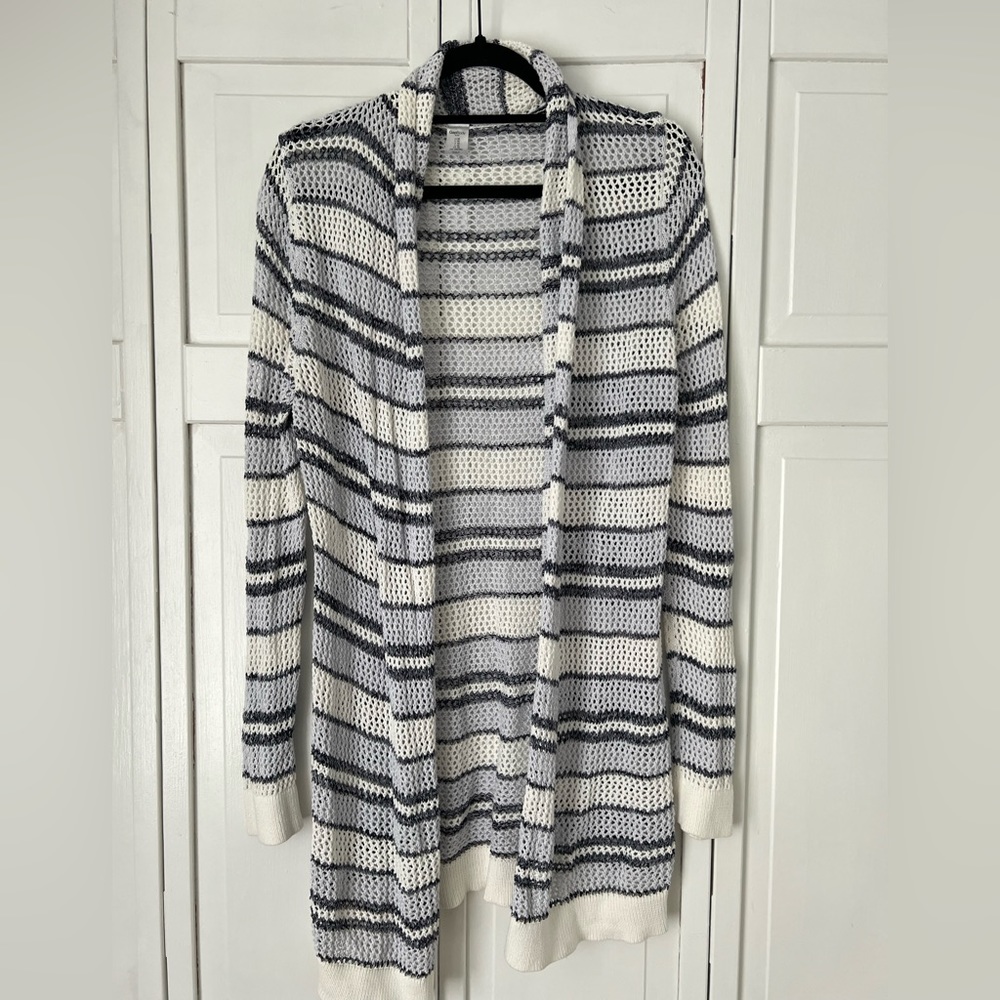 Gap Body Blue & White Striped Cardigan